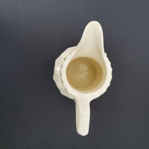 1968 Porcelain Pottery Creamer / Milk Server Diamond Cut Design Hobnail Accent - Picture 6 of 7